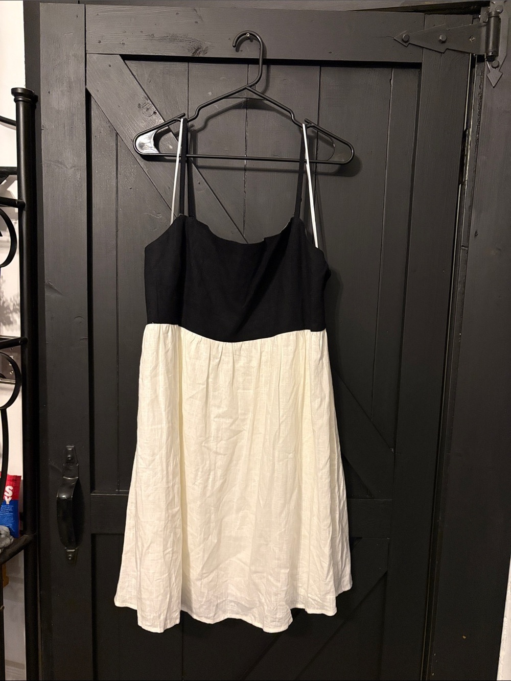 1. State Black and White Spaghetti Strap Mini Dress